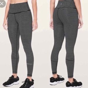 Lululemon Striped Wunder Under Leggings